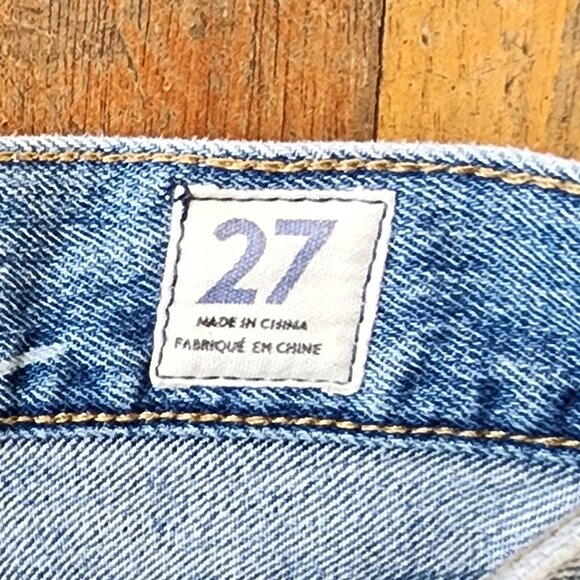 Free People We The Free High Waisted Ripped Button Fly Jeans Size 27 - Picture 16 of 16